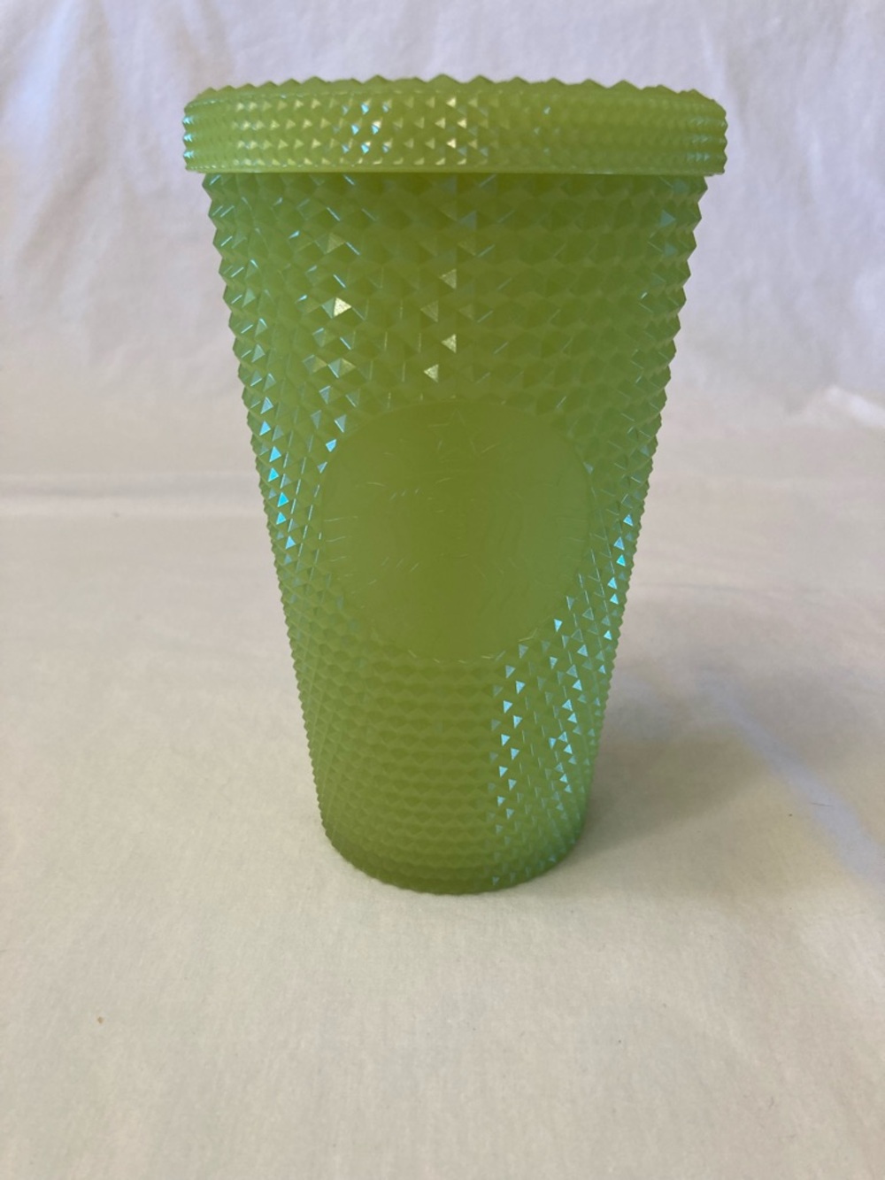 Starbucks Textured Lemongrass Glow in the dark Tumbler with Lid no straw.